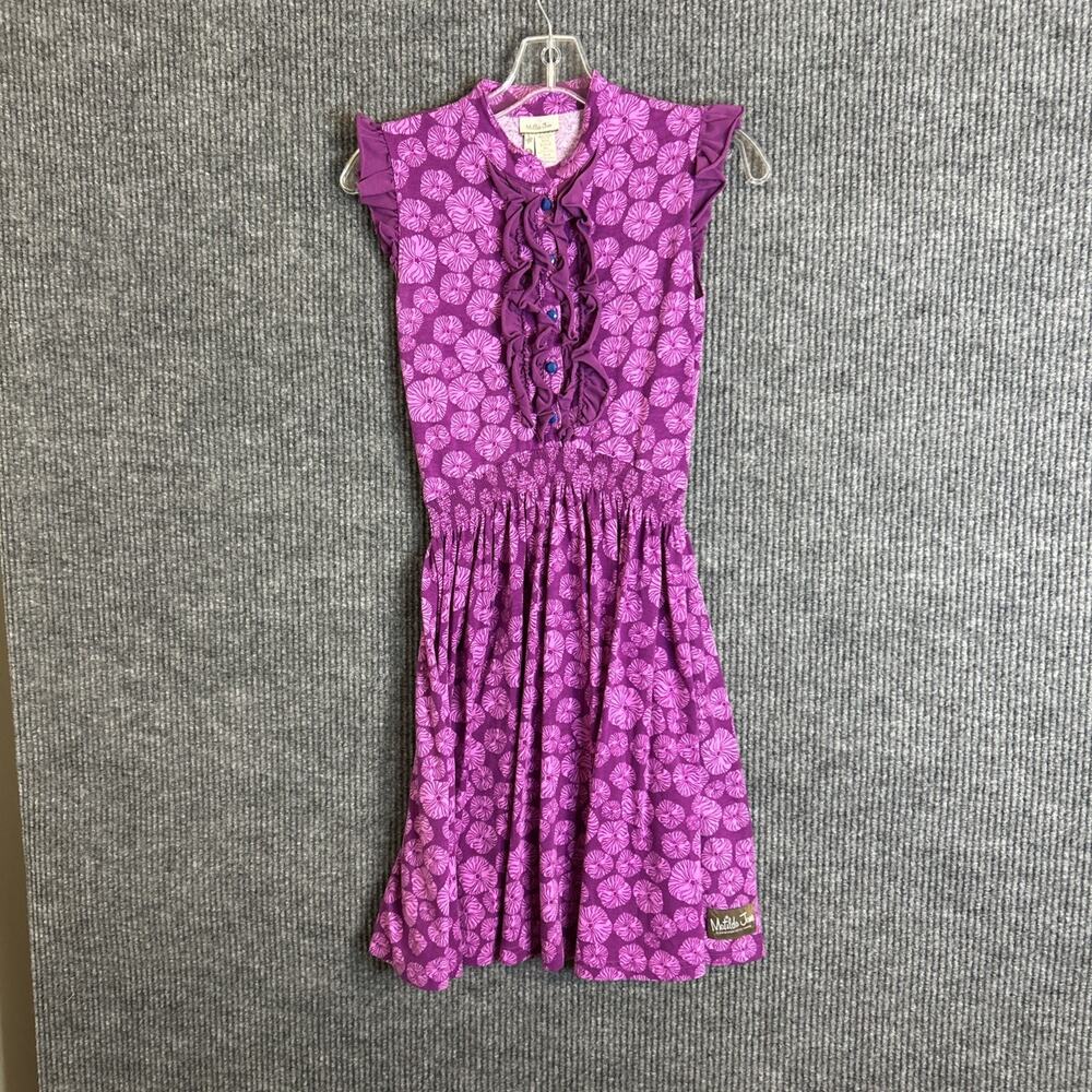 Matilda Jane Womens Purple Floral Elastic Waist Dress Size Small Ruffle Boho